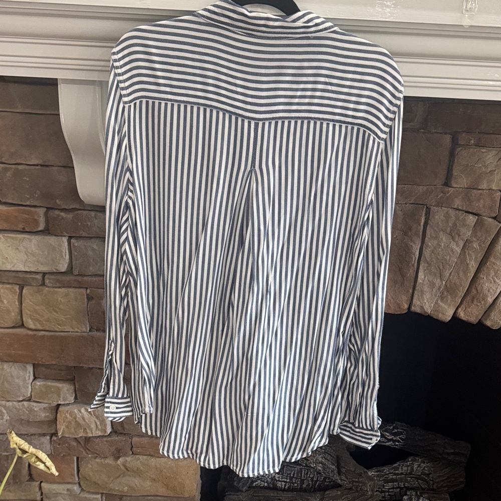 Beachlunchlounge Navy and White Striped Shirt - Picture 3 of 3